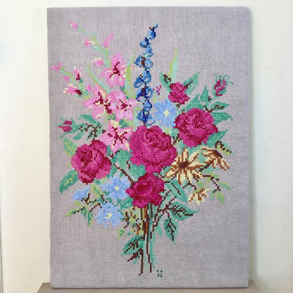 Vintage floral tapestry, made in Italy 1952 - Picture 1 of 4
